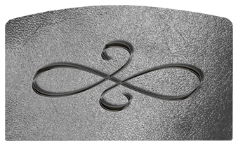 DACRO-601-BK-SH-SL Black Scroll Shimmer Silver